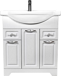 Stella Polare Тумба с раковиной Кармела 75 люкс белое серебро – фотография-1